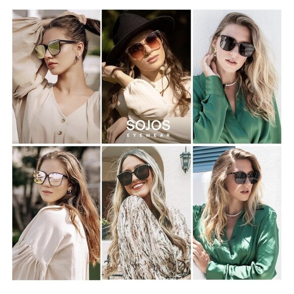 SOJOS Sunglasses for Women Men Vintage Style Shades SJ2157, Blue/Gradient Blue - Picture 4 of 6